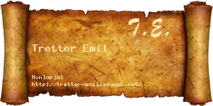 Tretter Emil névjegykártya